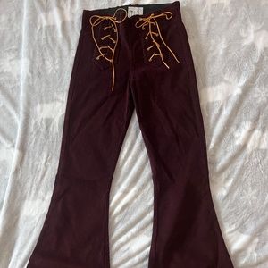 Judith March Corduroy Garnet Flare Pull-on Stretch Jeans